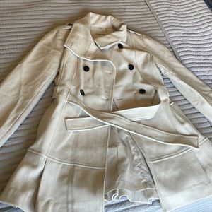 Cream Wool Peacoat Calvin Klein size 4